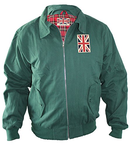 Harrington Chaqueta Classic/Retro/Mod/Scooter, 5 colores, tallas S - 5XL (2XL, Verde)