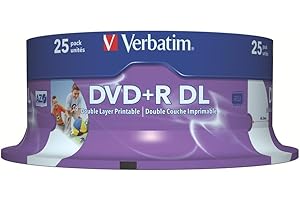 Verbatim DVD+R Double Layer 8x Speed 8,5 GB, stampabili, confezione da 25
