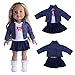 Produktbild Ouneed American Girl Kleidung , Lovely Fancy Jeans Hemd Plissee Kleid Dreiteiliger Anzug für 18 Zoll Our Generation American Girl Doll (A)