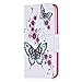 Price comparison product image Huawei P10 Lite Case, Bear Village® Painted Pattern Premium PU Leather Magnetic Wallet Case Cover with Credit Card Slot for Huawei P10 Lite (#1 Butterfly)