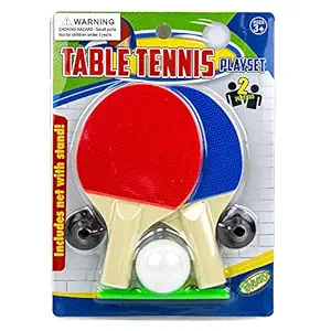 Velocious Table Tennis Racquets Play Pack Table Tennis Racket Set, Specially for ( 3 to 9 Year Old ) Kids , 1 Mini Ping Pong Game Balls, Net, and Stand , Great for Beginners and Kids, ( Red & Blue )