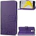 Produktbild HTC 10 Evo Case,HTC 10 Evo Case, Skins Premium PU Leather Wallet Snap Case Skins Skins Flip Cover for HTC 10 Evo Purple