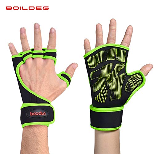 Preisvergleich Produktbild Unisex-Fitnesshandschuhe Rutschfeste, atmungsaktive Trainingshandschuhe für Kurzhanteln Handschuhe, Grillhandschuhe, Arbeitshandschuhe, (Color : GREEN, Size : Large size (more than 130 kg))