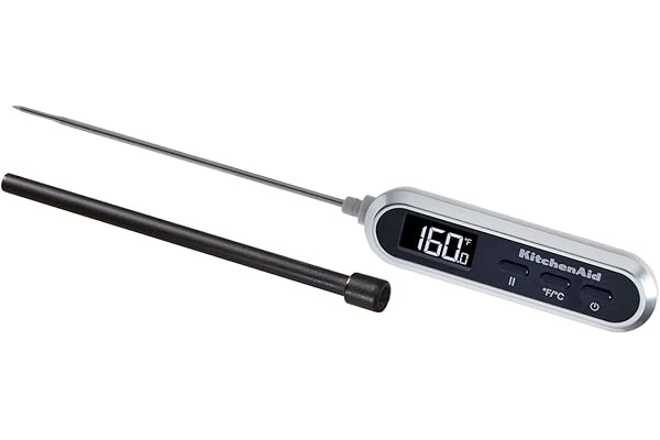 KitchenAid - Thermomètre de Cuisine Numérique avec Affichage Instantané et Rétroéclairage, -40°C à 250°C