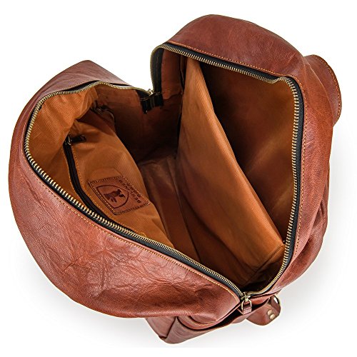 Rucksack f  r Laptop BERLINER BAGS Hamburg XL aus Leder Notebookrucksack 15 6 15 4 Zoll Laptopfach mit Schutz Wasserdicht Braun Damen Herren Vintage G