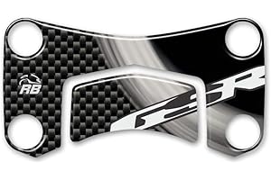 Resin Bike Motorcycle 3D Stickers Compatible with Suzuki GSR 600 2006-2010. Steering Plate Protection from Bumps and Scratches. Resin Stickers - Carbon Fiber Effect - Gadget Moto
