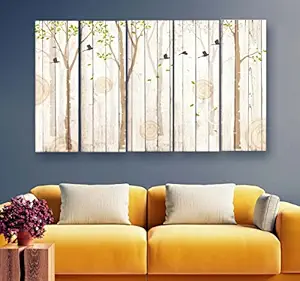 Artdira Japanese Modern Art Multiple Frames Wall Painting For Living Spaces, Bedroom, Hotels & Office With Sparkle Touch 7mm Hard Wooden Board (50 30 inches) AD_MFC_112