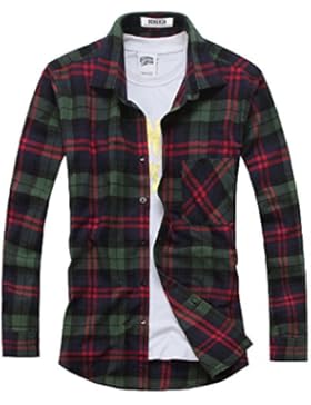 OCHENTA Hemden Herren Langarm Plaid Flanellhemd