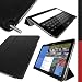 Produktbild igadgitz Schwarz PU Ledertasche Hülle Smart Cover für Samsung Galaxy NotePRO 12.2" SM-P900 mit Multi Winkelbetrachtung Stand + Auto Sleep/Wake + Displayschutzfolie