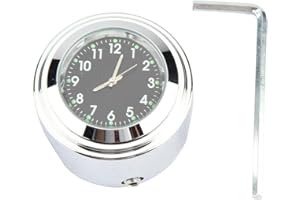 DXQ Hlyjoon Reloj Universal Impermeable para Manillar de Motocicleta para Reloj de Manillar de 7/8 "o 1" Reloj preciso(Negro) Reloj para Motocicleta