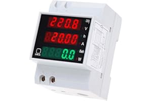 Medidor de Consumo Electrico Digital AC80-300V 100A KKnoon Contador Electrico Contador de Corriente Digital de Carril DIN Voltímetro Amperímetro KWh Contador de Corriente Alterna