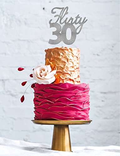 lissielou Flirty 30 Tortenaufsatz, Glittery Silver, 13.2cm wide x 13.2cm high (5.2in x 5.2in) - 2