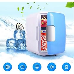 Weishazi Mini réfrigérateur à double usage ultra silencieux pour voiture, réfrigérateur à faible bruit, congélateur et boîte de chauffage bleu