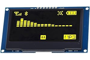 Hailege 2,42 "SSD1309 128x64 Module d’affichage OLED 2,42 pouces 7 broches Module d’affichage LCD OLED (SPI jaune)
