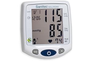 SANITEC SOLUTIONS Sanitec - Tensiometro de Muñeca | Tensiómetro | Medidor de Tensión Arterial | Dispositivo de Medición de la Presión Arterial | Tensiometro Digital | Aparato de Tension Arterial | Medidor de Tension