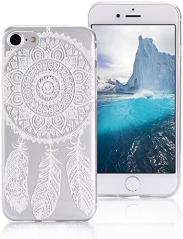 iPhone 7 Case AllDo Silicone Rubber Cover Transparent Clear Case Ultra Thin Slim Phone Skin Soft Smooth Shell Flexible Lightweight Protective Bumper Shockproof Scratchproof Cover - White Dream Catcher