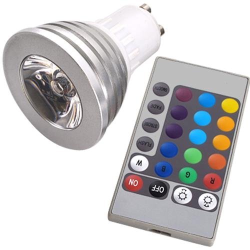 TOOGOO (R) GU10 LED Lmpara Bombilla 16 Colores Mando a Distancia
