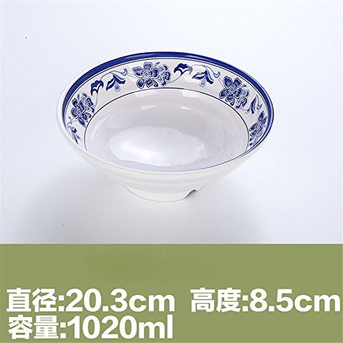 A bowl of soup bowl Hand-Pulled Noodle thick insulation melamine tableware,/8 inches blue and white