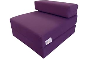 MyLayAbout Kids Z Bed - Memory Foam Chair bed & Fold up Mattress | Available in 11 colours. Perfect for childrens sleepovers, reading corners or gaming. (Purple)