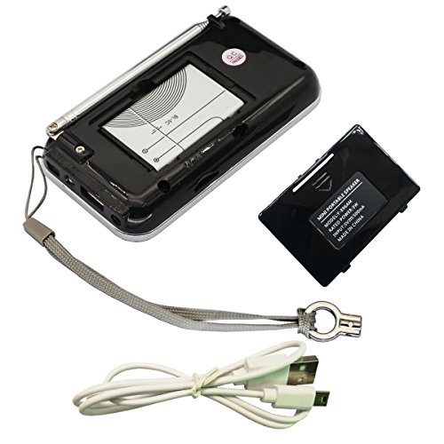 iMinker tragbare Mini-Digital-AM / FM-Radio-Mittel-Lautsprecher-MP3-Player-Unterstützungs-TF-Karte / USB-Anschluss mit LED-Screen-Display, Notfall-Taschenlampe, 3,5-mm-Kopfhörerbuchse (Schwarz) - 6