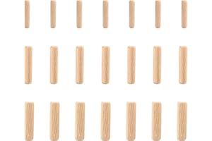 GUNWON 21pcs Wooden Dowel Pins,3 Sizes Assorted Wooden Dowels,Wood Dowels Solid Hard Wood Dried Fluted Beveled Hardwood Rods Furniture for Professional Carpenters DIY and Craft Projects(6mm,8mm,10mm)