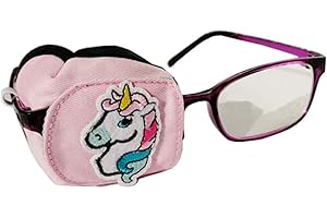 FANCYPUMPKIN Kreative Cartoon Augenklappe Einzelbrille Abdeckung Lazy Eye Amblyopie-Behandlung für Kinder (rechtes Auge), Einhorn