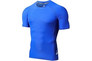 LAFROI Men’s Rash Guard, Short Sleeve, UPF 50+, Base Layer, Compression Shirt