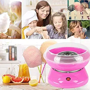 LEVGRY Cotton Candy Maker Machine Electric Sugar Floss Homemade Hard & Sugar Free Candy with Detachable Splash Guard + Sugar Spoon+ 10 Bamboo Sticks for Kids || Kitchen Bakery Snacks || Multicolor