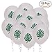 Produktbild TOYMYTOY Luftballons Kreativ Latex Ballons mit Aufkleber DIY Deko für Hawaiianische Party Kinder Geburtstag Hochzeit Dekoration 12Pcs (Mit Palm Blätter Aufkleber)