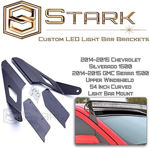 54 Inch Curved LED Light Bar Mount Brackets Upper Windshield 14-15 2014-2015 Chevrolet Silverado / GMC Sierra 1500 Model Only by Star K