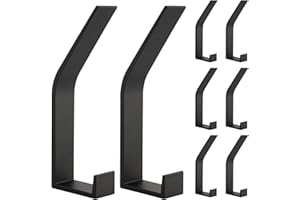 HauSun Kleiderhaken 8 Stück zum Schrauben, Modern Wand Garderobenhaken, Handtuchhaken zum Bohren, Garderobenleiste für Schlafzimmer Bad Küche Garderobe Garderobenleiste Wandgarderobe (Schwarz)