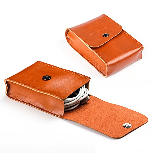 GENORTH® Weiche Hülle Leder Tasche für MacBook Air &Macbook Pro 13.3 Wasserdicht mit Schutz Tasche für Maus und Netzteil (13 Zoll, Braun) - 6