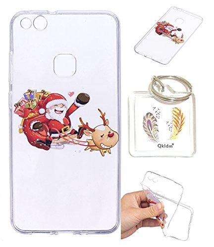 Preisvergleich Produktbild Hülle Huawei P10 Lite TPU schutz silikonhülle, Weihnachtsgeschenke niedlichen cartoon bild transparent handy Hülle für Huawei P10 Lite + schlüsselanhänger (* / 64) (2)