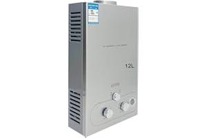 CDZHLTG Scaldabagno a Gas GPL 12L 24kW, Portatile Istantaneo Senza Serbatoio Scaldabagno Butano Propano, Doccia allaperto Bagno, Adatto Casa Campeggio Esterno RV, con Doccia Kit