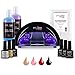 Nail Gel Polish Led Kit 4 Bluesky Colours Top Base Coat LED Lamp Starter Kit Mylee prep + wipe remover + Lint Free Wipes