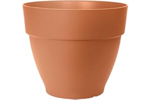 Elho Vibia Campana Rond 47 - Pot De Fleurs pour Extérieur - Plastique 100% recyclé - Ø 47.0 x H 40.4 cm - Marron/Terre Cuite
