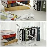 MUMENG® Dimmbar und Faltbar Schreibtischlampe mit Clip 1.5W Augenschutz, 120lm, Tageslichtweiß,3 Helligkeitsstufen, Faltbare LED Tischleuchte Leselampe - 4