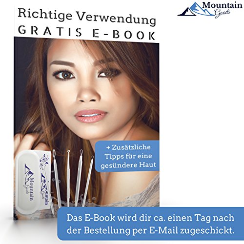 Mitesserentferner | Nummer 1 aus dem Testbericht | Das Original von MountaingGoods | 5-teiliges Mitesser,- Pickelentferner Set | E-Book: 7 Tipps für eine gesunde und schöne HautKomplettes Profi Set aus 5 verschiedenen Instrumenten | Mitesserentferner – Komedonenquetscher | Behandlung fÙr Pickel, Mitesser und Pusteln | FÙr unreine Haut | Speziell geformte Werkzeuge | Mit Anleitung in Form eines eBooks fÙr die richtige Anwendung | Qualitativ hochwertige Instrumente mit edler Metallbox - 7