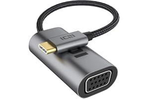 ICZI Adattatore da USB C a VGA, Thunderbolt 3 Maschio a Femmina VGA Alluminio 1080p 60Hz Adatto per Macbook Pro/Air, Mac Mini, Chromebook.