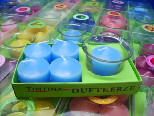 60 BUNTE DUFT VOTIV KERZEN + 12 GLÄSER GROSSPOSTEN - 2