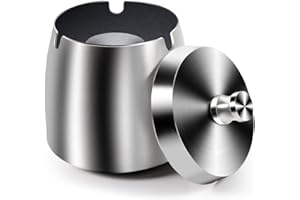 NUTS OT NUTS Cendrier d'extérieur avec couvercle - Anti-odeurs - Pour l'extérieur et l'intérieur - En acier inoxydable