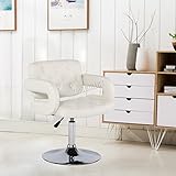 WestWood Modern Beauty Salon Barber Chair Professional Hairdressing Hair Cut Shaving Styling Classic Fashion Hydraulic Lift Adjustable Height PU Leather SC02 White