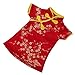Produktbild P Prettyia Elegante Puppenkleid Chinesisches Qipao Cheongsam Kleid für 18 Zoll Weibliche Puppen - Rot