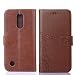 Produktbild LG K10 ( 2017 ) Hülle, LG K10 ( 2017 ) Schutzhülle, Alfort Carving Lederhülle Fashion Design Premium PU Leder Hohe Qualität Tasche Case Cover Kasten Abdeckung Wallet für LG K10 ( 2017 ) 5.2" Smartphone Funktion Standfunktion Unterstützte Telefone und Magnetverschluss mit Schmetterling ( Braun )