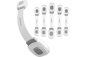 HONZUEN Sécurité Enfant Portes De Placard Multifonction Loquets de Sécurité porte Bébé, Bloque Porte Bébé Verrouillage De Sécurité Pour Placard, Armoires, Tiroirs, Pas D'outil Nécessaire(Lot de 6)