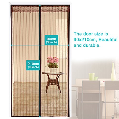Magnet Fliegengitter Tür Moskitonetz Tür 90×210 cm,Yica Insektenschutz Magnet Vorhang Fliegenvorhang für Balkontür Wohnzimmer - 2