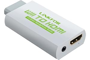LiNKFOR Wii HDMI Convertitore/Convertitore Wii a HDMI 720P o 1080 P Convertitore Video Adattatore HD HDTV + 3.5MM Audio - Colore Bianco