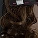 Elegant Hair - 17" PONYTAIL - Style: CURLY - Colour: Light Chocolate Brown #12/18 - REVERSIBLE 2 Styles in 1 - Clip in Hair Piece Extension - Claw Clip Attachment - Weight 220g
