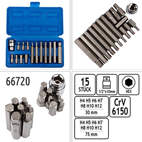11 tlg Ratsche Bitsatz Spline Vielzahn Bitset Steckschlüsselsatz | B4 - 4