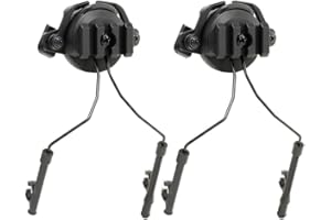 MIOYOOW Soporte de adaptador de casco táctico, soporte de casco ajustable de rotación de 360 ° conjunto de adaptador de casco para rieles de guía de casco de 19 a 21 mm